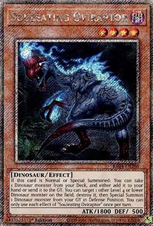 Yu-Gi-Oh! RA04 Souleating Oviraptor (V.1 - Platinum Secret Rare)