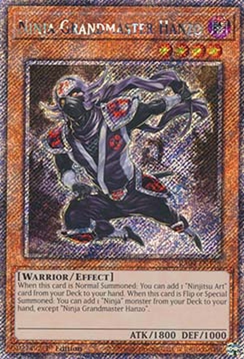 Yu-Gi-Oh! RA04 Ninja Grandmaster Hanzo (V.1 - Platinum Secret Rare)