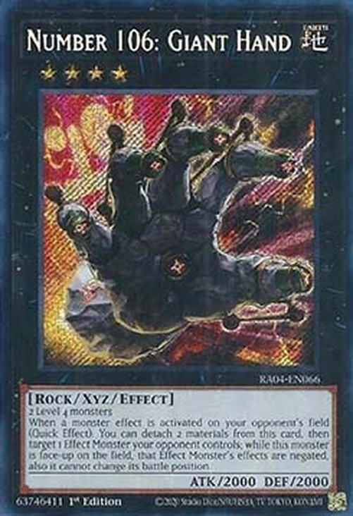 Yu-Gi-Oh! RA04 Number 106: Giant Hand (V.3 - Secret Rare)