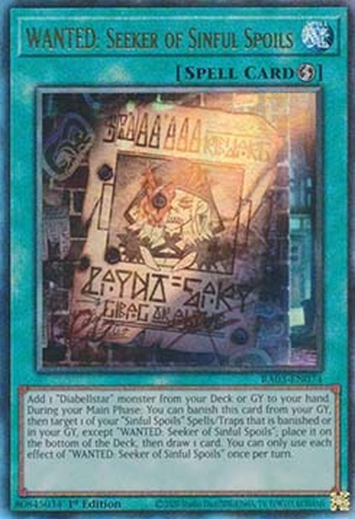 Yu-Gi-Oh! RA03 WANTED: Seeker of Sinful Spoils (V.6 - Ultimate Rare)