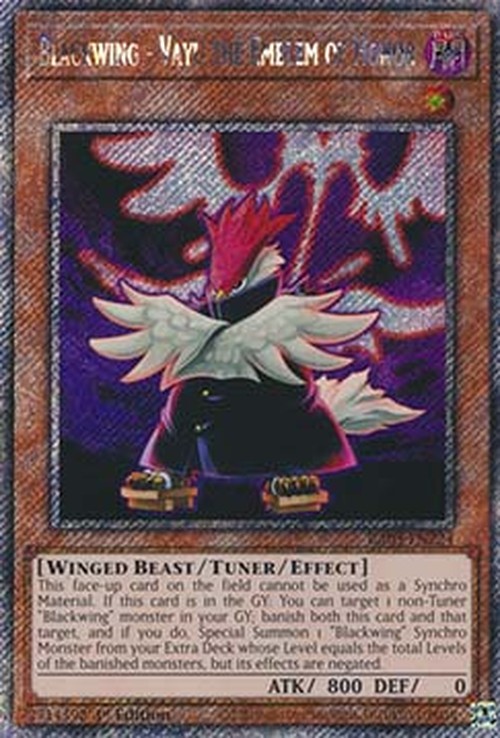 Yu-Gi-Oh! RA03 Blackwing - Vayu the Emblem of Honor (V.1 - Platinum Secret