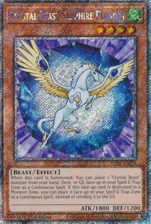 Yu-Gi-Oh! RA03 Crystal Beast Sapphire Pegasus (V.1 - Platinum Secret Rare)