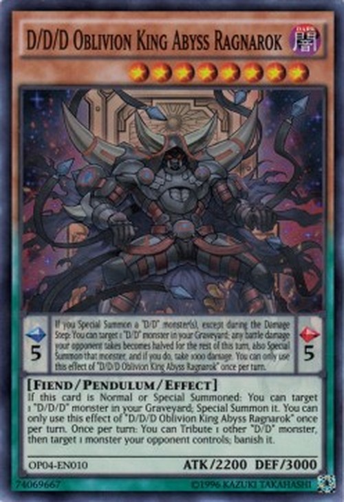 Yu-Gi-Oh! OP04 D/D/D Oblivion King Abyss Ragnarok