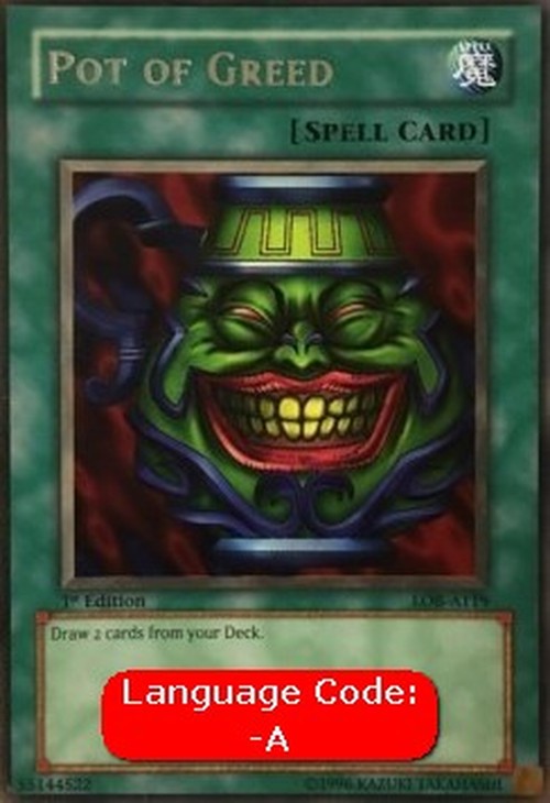 Yu-Gi-Oh! LOB Pot of Greed (V.3 - Rare)