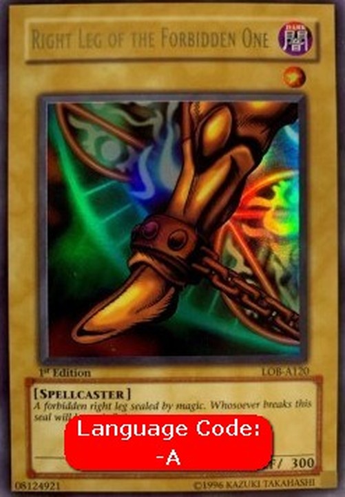 Yu-Gi-Oh! LOB Right Leg of the Forbidden One (V.3 - Ultra Rare)