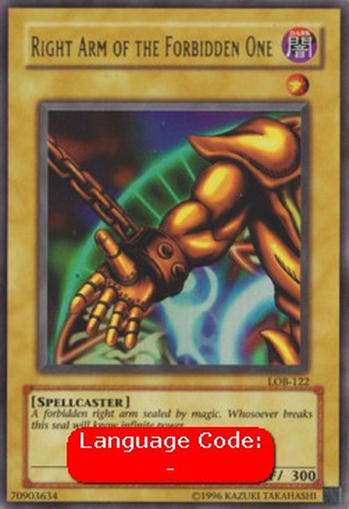 Yu-Gi-Oh! LOB Right Arm of the Forbidden One (V.2 - Ultra Rare)