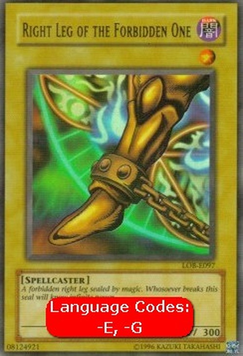 Yu-Gi-Oh! LOB Right Leg of the Forbidden One (V.1 - Ultra Rare)