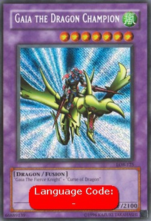 Yu-Gi-Oh! LOB Gaia the Dragon Champion (V.2 - Secret Rare)