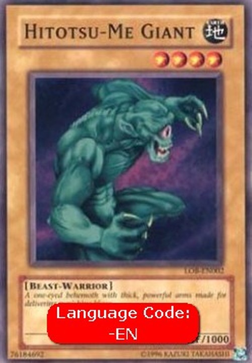 Yu-Gi-Oh! LOB Hitotsu-Me Giant (V.4 - Common)