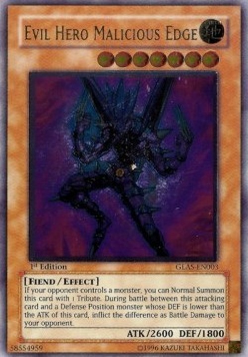 Yu-Gi-Oh! GLAS Evil HERO Malicious Edge (V.2 - Ultimate Rare)