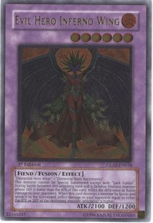 Yu-Gi-Oh! GLAS Evil HERO Inferno Wing (V.2 - Ultimate Rare)