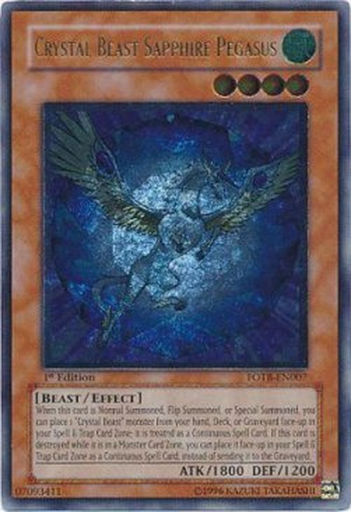 Yu-Gi-Oh! FOTB Crystal Beast Sapphire Pegasus (V.2 - Ultimate Rare)