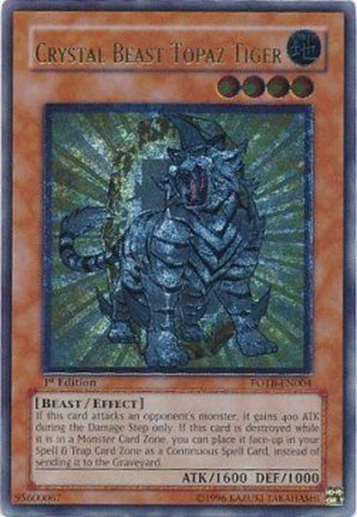 Yu-Gi-Oh! FOTB Crystal Beast Topaz Tiger (V.2 - Ultimate Rare)