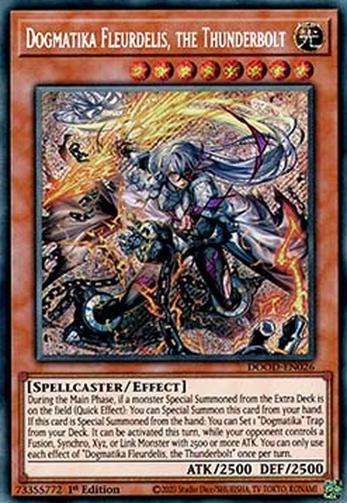 Yu-Gi-Oh! DOOD Dogmatika Fleurdelis, the Thunderbolt (V.1 - Secret Rare)