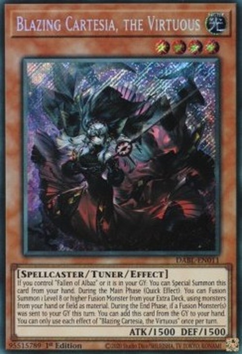 Yu-Gi-Oh! DABL Blazing Cartesia, the Virtuous (V.1 - Secret Rare)